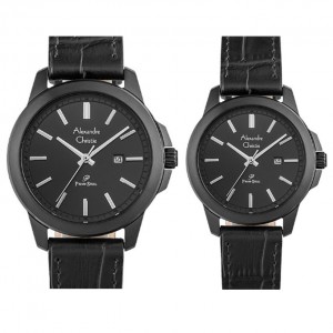 Alexandre Christie AC 1017 Full Black Leather New Couple